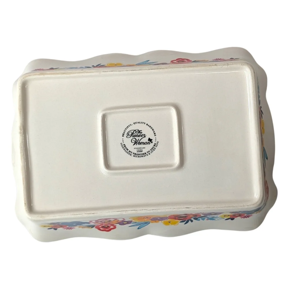 Pioneer Woman Flea Market Floral Casserole Dish 8x12 Ceramic Rectangular Baker